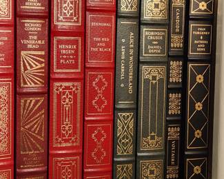 Leather-bound book collection