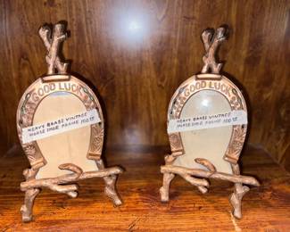 Vintage Brass Horseshoe Picture Frames