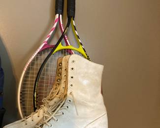 Vintage Roller Skates, Tennis Rackets