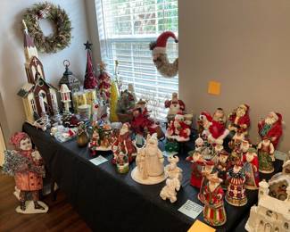 Holiday - Trees, Fiber Optic Lighted Church, Clothtique Santas, Jim Shore 'Around the World' Santas