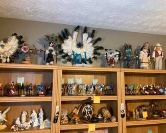 Southwestern & Western, Kachina Dolls, Painted Ponies, MicMac Vase, Porcelain Nativity, Porcelain Doves