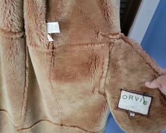 Men's Orvis Lambskin Wool Long Coat XL