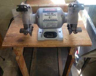 Ryobi Gridder On Rolling Wood Cart ( Works Great )