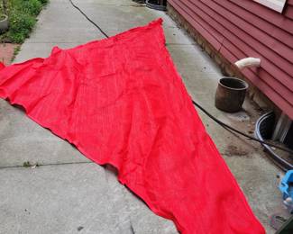 Large Sun Shade We Have All Different Sizes Of These This Large Red One Is the Only One With Small Hole .These Are All Brand New In Other Sizes And Some Are Netting Material And Some Are Nylon Like Material.