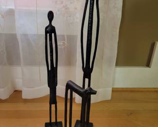 Pottery Barn Abstract Cast Metal 3 Piece Sculpture