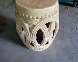 Fiberglass Cast Stone Garden Stool 19.25 Inches Tall