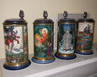 Russian Fairy tale themed steins, made by Villeroy & Bach in Mettlach, Germany 