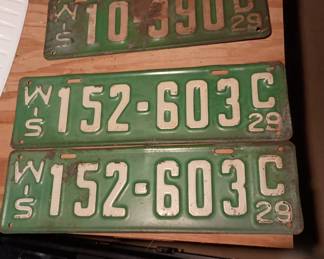 1929 license plates Wisconsin 