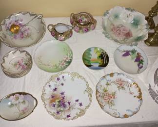 Hand decorated  fine porcelain 
Make for Great serving pieces
R.S. Prussia Bowl , in back row