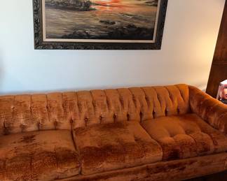 MCM orange velvet sofa 🧡