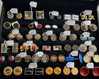 Collection of designer Cufflinks (sterling & gold sets included)