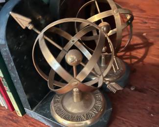  Brass Armillary bookends