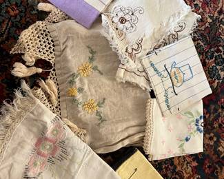 Vintage embroidered linens