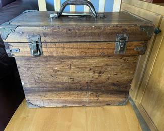 Antique wood tool box