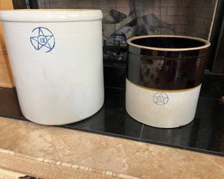 Number 6 and Number12  blue star crocks 