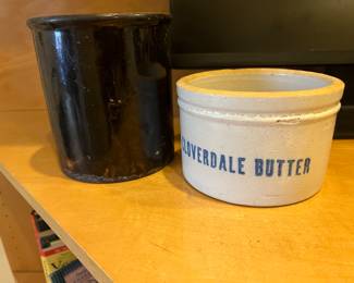 Cloverdale Butter Crock , brown crock 