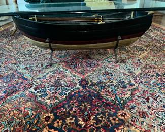 Unique glass top  boat coffee table 
12 ' by 8'8" Karastan Rug 