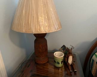 Rustic Turned Wood Lamp