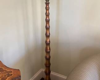 One of Two Floor Lamps with pleated shade 67"