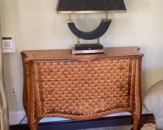 Pair of 3 Drawer Italian Inlaid Commode 35" x 15" x19"