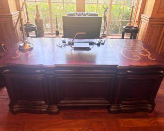 Large leather executive desk