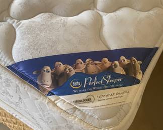 King Size Serta Perfect Sleeper Mattress with box spring and frame