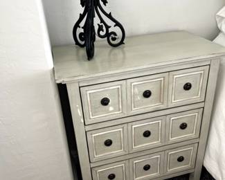 Chests/night stands, wooden, set of 2, 3 drawers, 27" w x 15"d x 30"t, 3 drawers, light turquoise/sea foam green, oil rubbed bronze hardware.