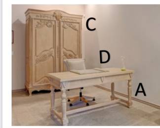 Kreiss furniture collection desk & matching Xl French carved solid wood cabinet ivory/beige, incredible workmanship like new! 62"w x 90"h x 24"d for tv, display closet or multi use. 2 large shelves, 2 large drawers.