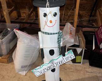 Wooden Snowman Decor 