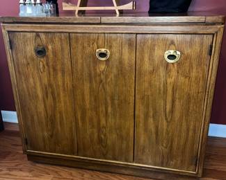 Mid Century Campaign Wood Server 