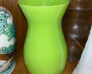 Green Glass Vase 