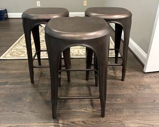 C26 - $175. Restoration Hardware Stools - set of 3. Remy Backless Counter Stools. Measures 16.5" wide x 17" tall x 26" tall.