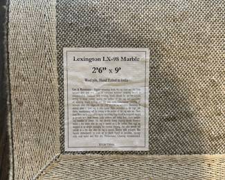 C16 - $95. Lexington Marble Wool Runner. Measures 2'6" x 9' long. Very good condition.