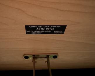 C58 - $25 small desk from AC Moore with fabric baskets. Can adjust for a standing desk. Comes with stool. Measures 47.25" wide x 23.5" deep x 30.5" tall.