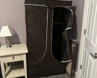 C94 - $15 EACH. 2 available. Portable Wardrobe Closet. Measures 34" wide x 17" deep x 65" tall.