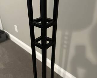 C54 - $35. Floor Lamp. Metal Base. Measures 56" tall. Shade is in great shape.