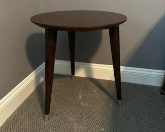 C34 - $20. Small Round side table. Measures 19.75" across x 22" tall.