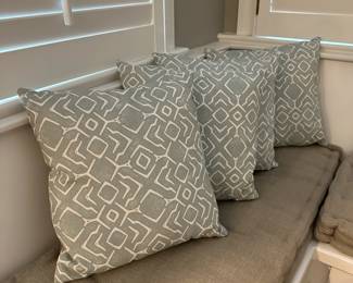 C29 - $30 set of 4 light blue throw pillows.