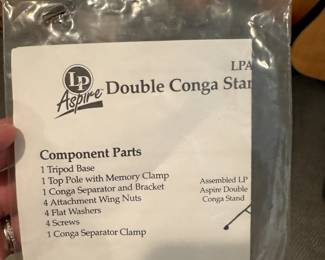 C72 - $250. LP Aspire Double Congas with Stand. Like new condition.