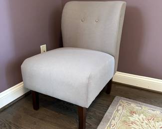 C3 - $75. Single Chair. Purchased 2019. Measures 21.5" x 25.5" x 33" tall. Light Grey color. Excellent Condition.