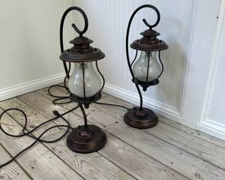 C145 - $30. Pair of table lamps used on screened in porch.