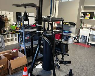 C129 - $200. Everlast Punching Bag Stand, Bag & Speed Bag. Very good condition.