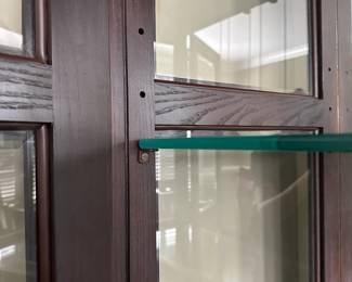 C11 - $350. Ethan Allen Lighted Display / China Cabinet. Measures 38" wide x 17" deep x 80" tall. Excellent Condition. 2 of the shelves are adjustable - center shelf is fixed.