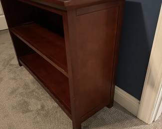 C50 - $75. Pottery Barn Kids Shelf (bookshelf or baskets) Shelf is not adjustable. Measures 42" wide x 13.25" deep x 29.75" tall.