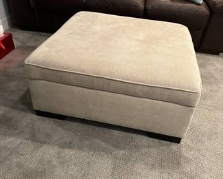 C74 - $125. Square Fabric Storage Ottoman. 36" square x 16" tall.