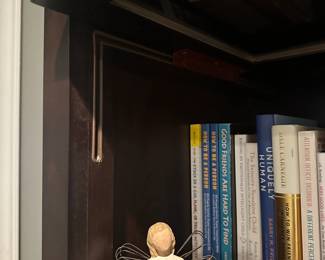 C21 - $250. Dark Wood Storage Bookcase with Barrister Doors (Lift & Slide) Measures 61.25" wide x 20.25" deep x 70.5" tall. Moves in 4 pieces. Top Crown. Each Bookcase. Base.