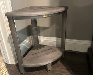 C108 - $20. small grey corner shelf.