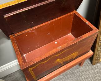 C99 - $30. Stand. Box & lid. Measures 17.5" wide x 9.75" deep x 17.25" tall.