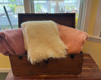 Small Wood Blanket Chest 