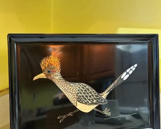 Vintage Couroc Roadrunner Serving Tray 